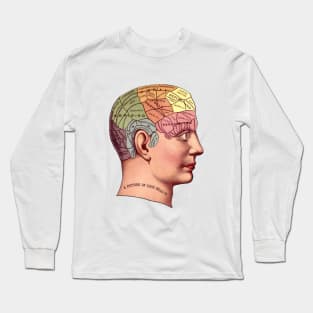 A Picture of Good Health - Vintage Brain Mapping Illustration Long Sleeve T-Shirt